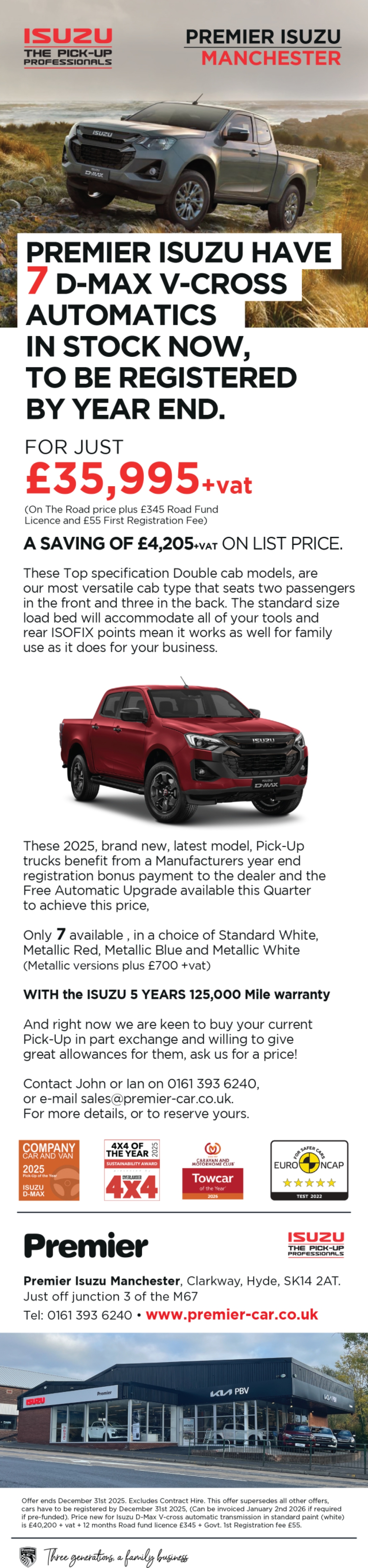 PREMIER ISUZU HAVE 7 D-MAX V-CROSS AUTOS IN STOCK NOW