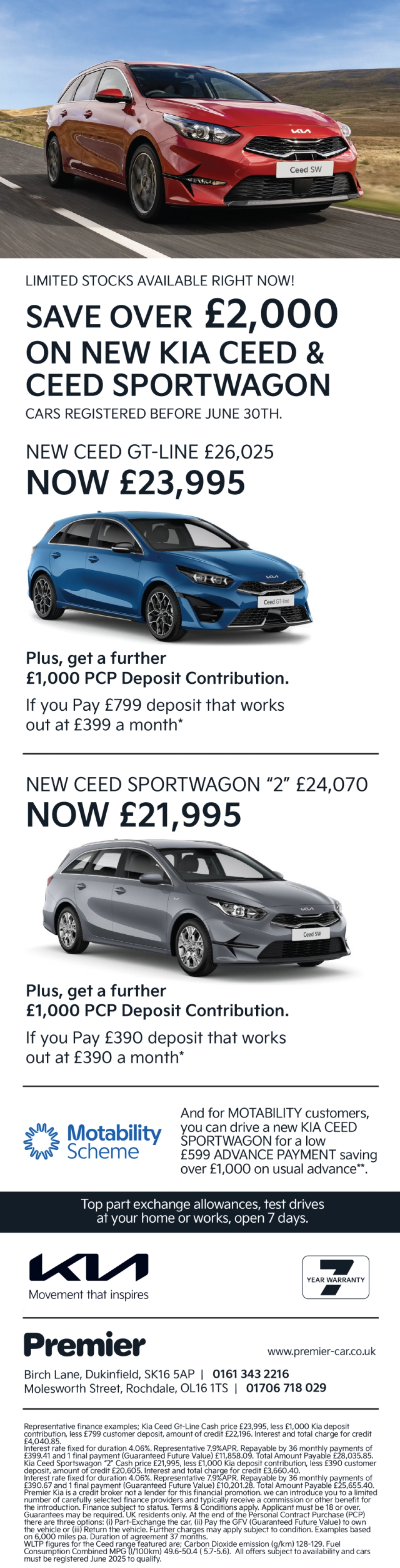 SAVE OVER £2000 ON NEW KIA CEED & CEED SPORTSWAGON