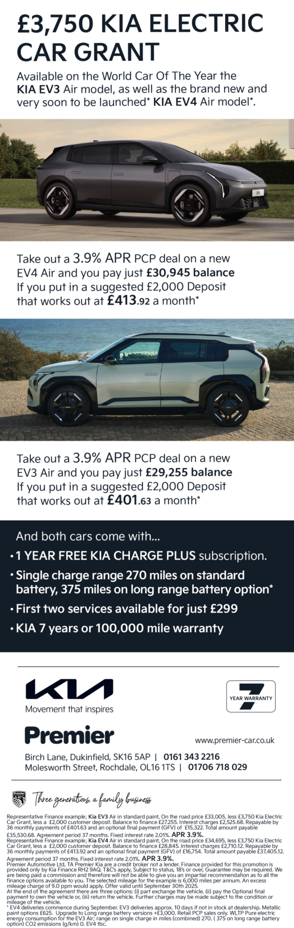 £3750 KIA ELECTRIC CAR GRANT