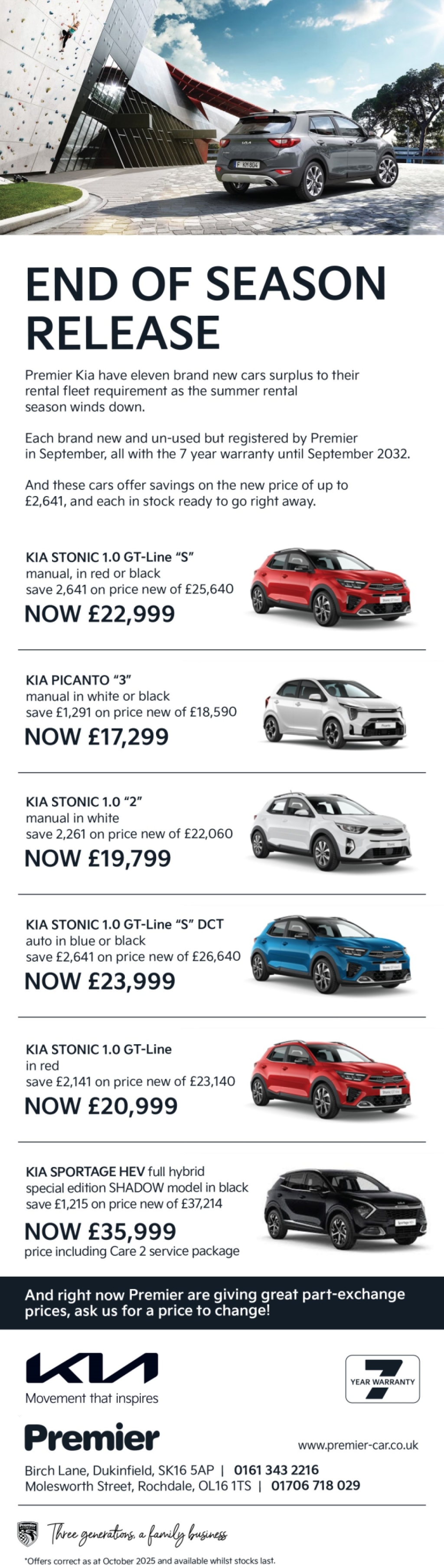 End of Season Release - 11 Brand New Discounted Cars In Stock Ready to Go